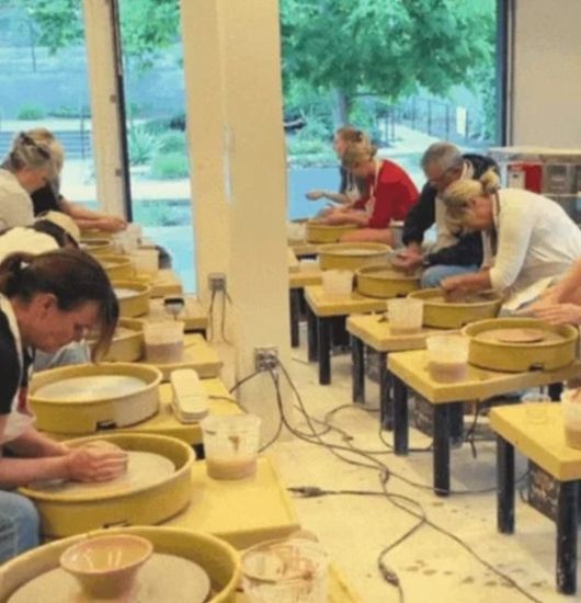 Pottery classes at HuHaHo encourage you to relax, get dirty, and mold clay into great pieces of art